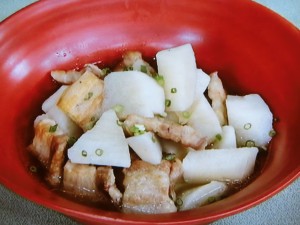 長芋と豚バラの炒め煮