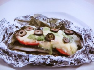 あじとポテサラのホイル焼き