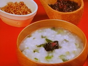 かぶと青菜の七草がゆ