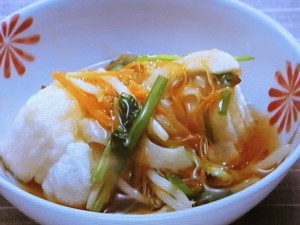 揚げ餅の野菜あんかけ