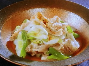 ねぎと豚肉の酒蒸し