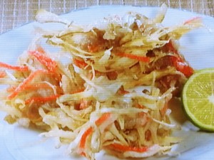 ごぼうと豚肉のかき揚げ
