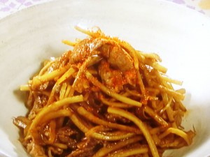 ごぼうと牛肉のきんぴら
