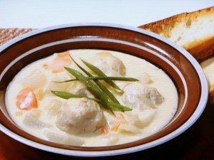 チキンボールのジンジャークリームシチュー