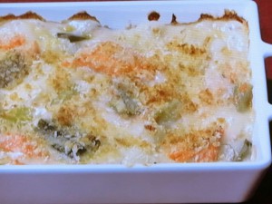 サーモンとねぎしょうがのグラタン