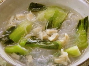 帆立てとチンゲンサイのスープ