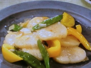 帆立てと野菜炒め