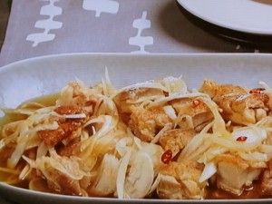 焼き鶏の新玉ねぎあえ