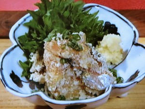 づけ刺身のおからあえ