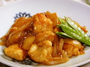 鶏むね肉と新たまねぎの照り煮