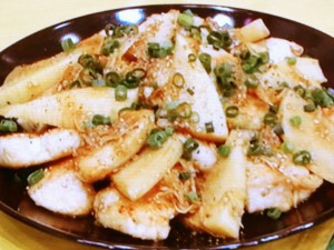 たけのこと鶏むねの胡麻マヨジンジャー