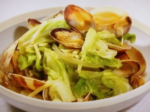 キャベツの和風あさり蒸し
