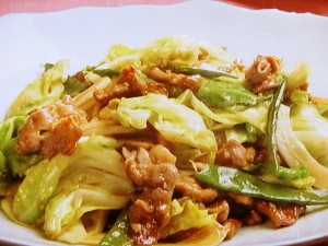 春キャベツと豚肉の甘みそ炒め