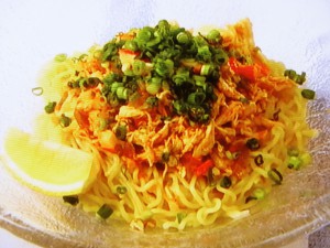 鶏のささみのレモンダレ冷やし中華