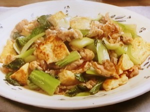 豆腐とチンゲンサイの炒めもの