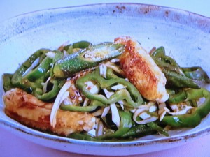 甘長唐辛子とオクラの味噌焼き