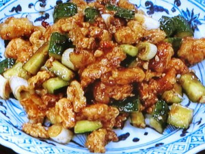 くるみと豚肉の甘みそ炒め