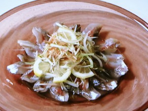 あじとみょうがのカルパッチョ風