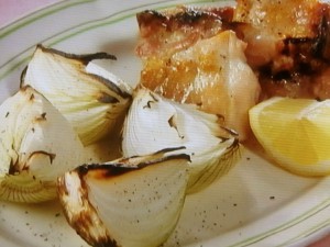 新たまねぎと鶏もも肉のグリル焼き