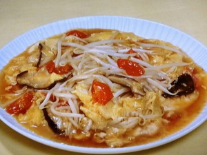 具だくさん卵焼きもやしあん