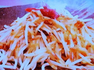 桜えびのもや酢炒め