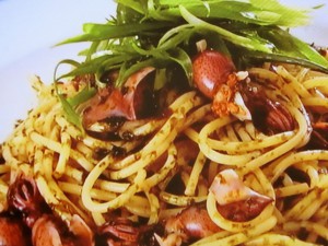 ホタルイカの和風パスタ