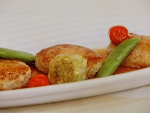 鶏ひき肉とレンコンのあんかけバーグ