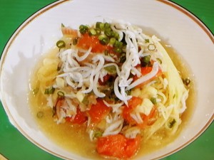 しらすおろし&しらすおろしの冷製トマトパスタ