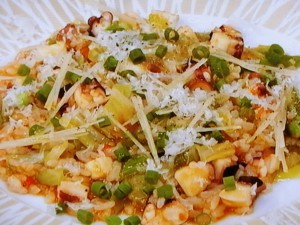 タコと春野菜の簡単リゾット