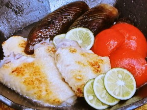 ナスと手羽先の煮びたし