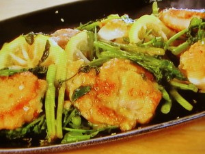 チキンとクレソンのレモンバター炒め