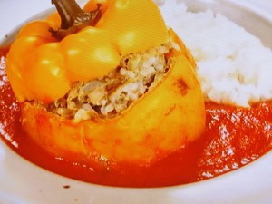 パプリカの肉詰め