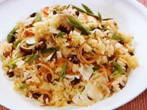 小豆と豚バラの炊き込みご飯