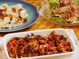 即席しば漬け&洋風ちらしずし&豚しゃぶサラダ