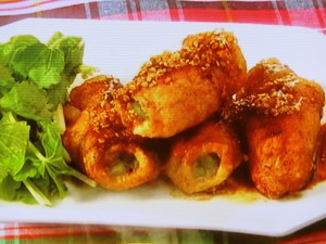 にんにくの芽の豚肉ロール巻き