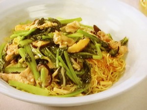 豚肉と小松菜のあんかけ焼きそば