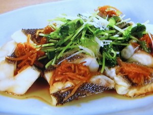スズキの新ショウガ蒸し