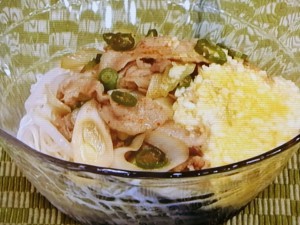 豚こまピリ辛そうめん