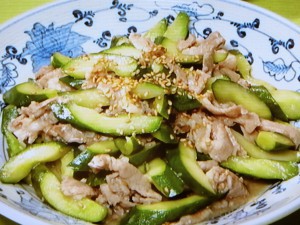 きゅうりと豚肉の香り炒め