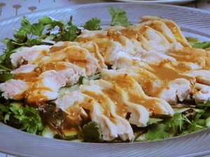 きゅうり、香菜、木くらげの棒々鶏(バンバンジー)