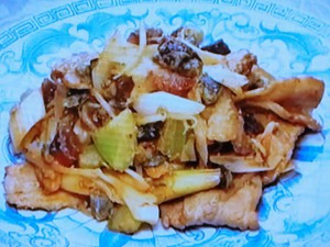 もこみち流 豚バラ肉とピータンの豆板醤炒め