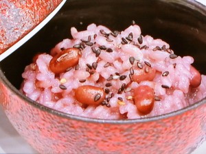 赤ワインのリゾット赤飯風