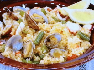 たことあさりのパエリア