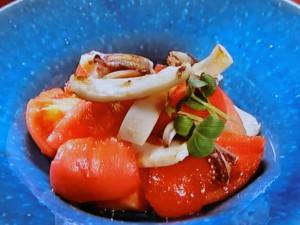 焼きいかのトマトしょうがじょうゆ