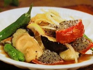 ピタヤと夏野菜の揚げびたし
