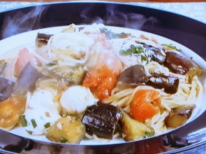 なすとモッツァレラのスパゲティ
