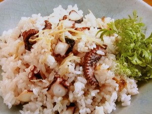 たことしょうがの炊き込みご飯