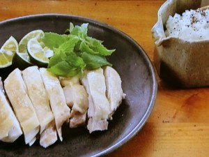 ゆで鶏のたまねぎ塩だけ
