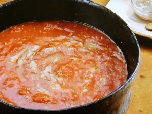 トマトと塩こうじの冷製スープ
