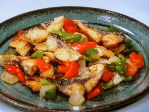 さばと夏野菜のピリ辛炒め
